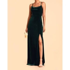 Birdy Grey Ash Dress‎ Velvet Emerald Bridesmaid Dress Women S NWT Front Slit